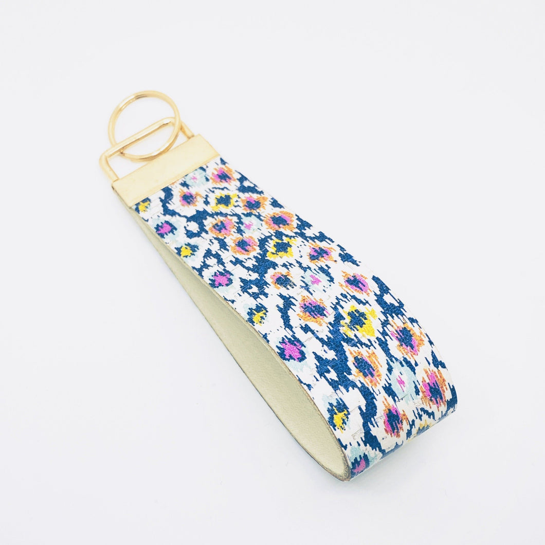 Wristlet Keychain - Multi-Color Cork