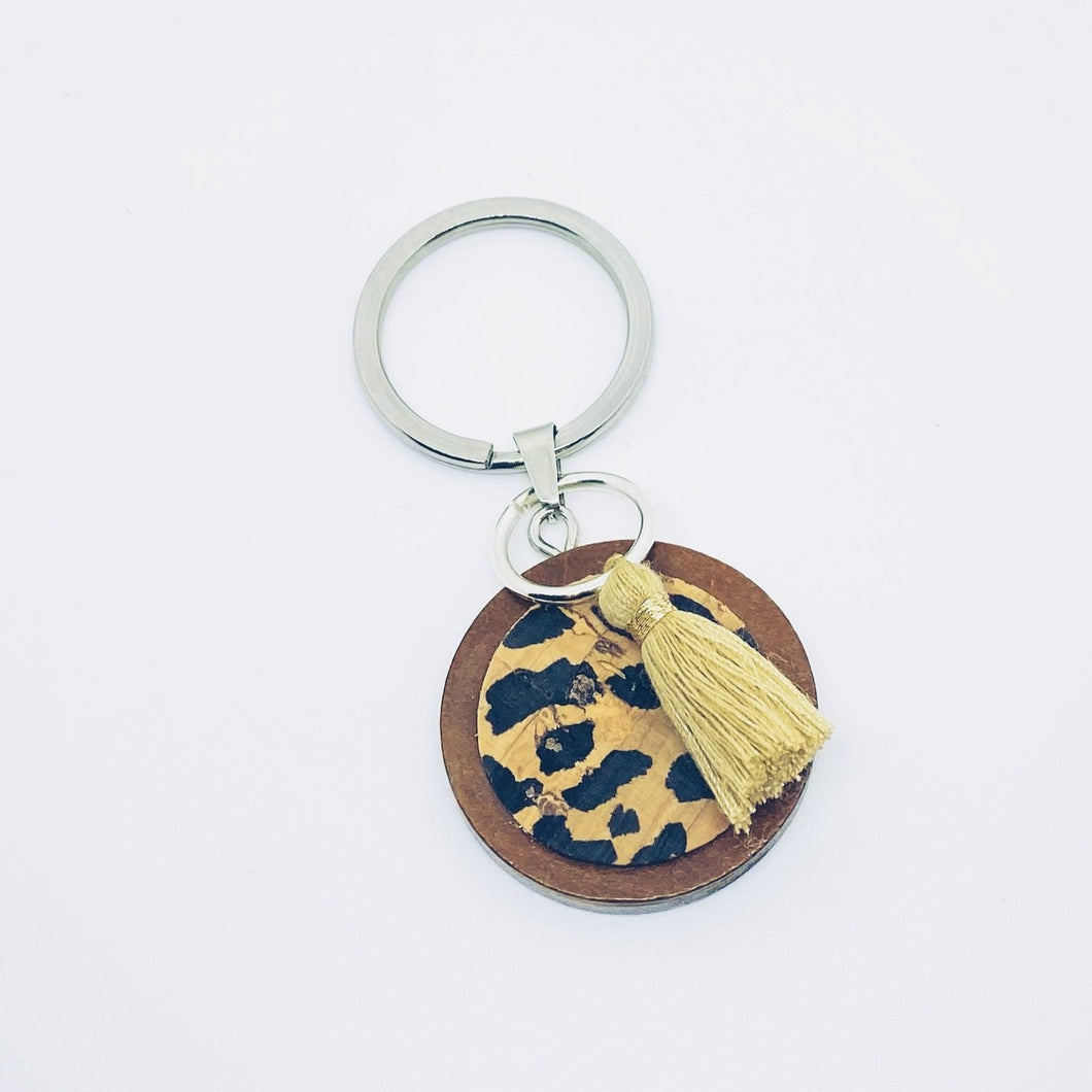 Keychain - Cheetah Cork