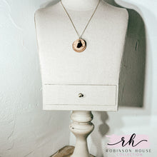 Load image into Gallery viewer, Disc Wood Necklace -Natural Cork with Rose Gold
